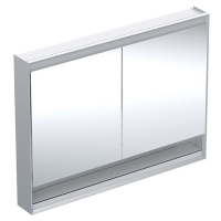 Geberit ONE - Zrcadlová skříňka s LED osvětlením, 1200x900x150 mm, 2 dvířka, s nikou, hliník 505