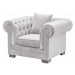 Dekoria Křeslo Chesterfield Classic Velvet Light Grey 118x96x77cm, 118 x 96 x 77 cm