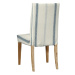 Dekoria Potah na židli IKEA  Henriksdal, krátký, režný podklad, světle modré pásky, židle Henrik