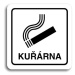 Accept Piktogram "kuřárna" (80 × 80 mm) (bílá tabulka - černý tisk)