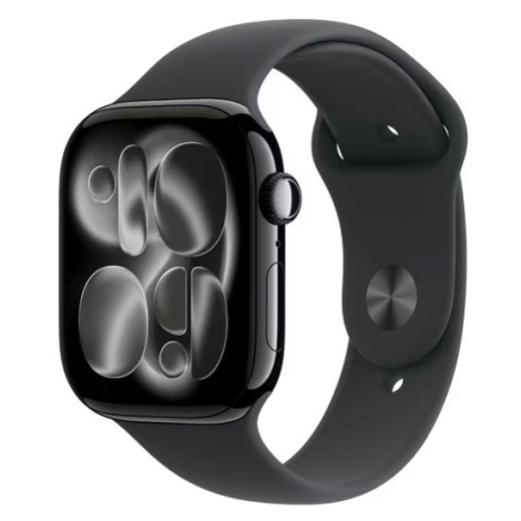 Apple Watch Series 11 46mm GPS (Stav A-) Klavírně černý hliník s černým sportovním řemínkem MNK4