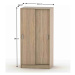 Dvoudveřová skříň s posuvnými dveřmi v dekoru dub sonoma věšáková TK3201 TYP4
