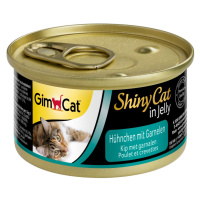 GimCat ShinyCat v želé, 24 x 70 g Kuře s krevetami