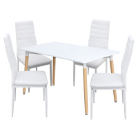 Jídelní stůl ONE 140x90 bílý + 4 židle SIGMA bílé