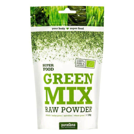 Purasana Green Mix Powder - Směs zelených antioxidantů BIO 200 g