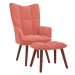 Relaxační křeslo se stoličkou růžové samet, 328066