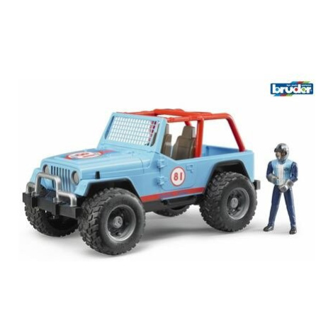 Bruder 2541 Závodní Jeep Cross modrý se závodníkem