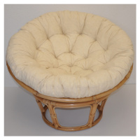 Papasan LUISA — ratan, látka, ⌀110cm, medová / více barev Béžový melír