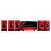 OneConcept V51, aktivní 5.1 systém, USB, SD, AUX, červený