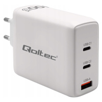 Qoltec Nabíječka do sítě 100W GaN 5-20V 1.5-5A 2xUSB-C Pd 1xUSB QC3.0