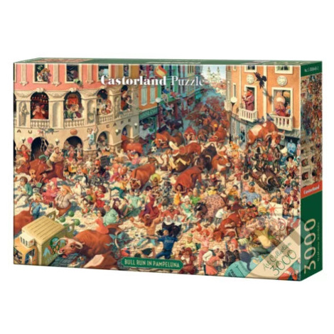 Bull Run in Pampeluna (Art Collection) (Puzzle 3000) - puzzle z kategorie Umělecké CASTORLAND