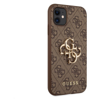 Zadní kryt Guess PU 4G Metal Logo GUHCN614GMGBR pro Apple iPhone 11, hnědá