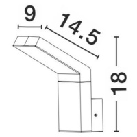 NOVA LUCE venkovní nástěnné svítidlo PARK hliník tmavě šedá akrylový difuzor LED 6W 3000K 220-24