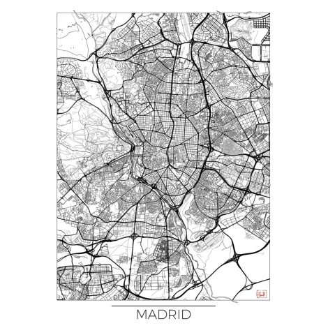 Mapa Madrid, Hubert Roguski, (30 x 40 cm)