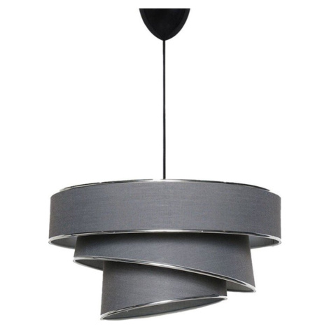 Závěsné svítidlo v antracitovo-stříbrné barvě s textilním stínidlem ø 40 cm Couper – Opviq light Opviq lights