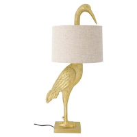 Stolní lampa ve zlaté barvě s textilním stínidlem (výška 73 cm) Heron – Bloomingville