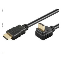 PremiumCord HDMI High Speed+Ethernet kabel, zlacený zahnutý konektor 270° 2m