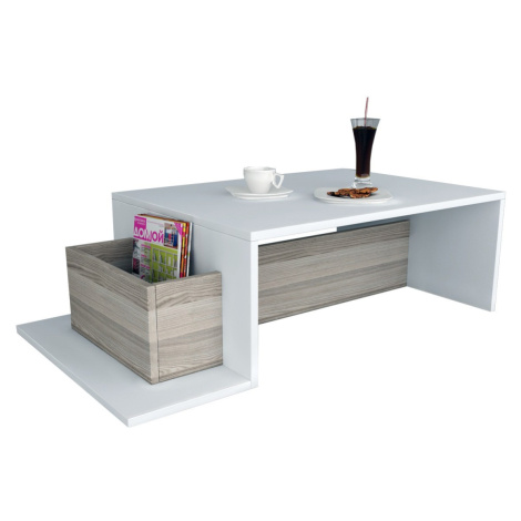 Kalune Design Konferenční stolek Pot bílo-hnědý