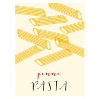 Ilustrace Penne Italian pasta. Penne poster illustration., Alina Beketova, 30 × 40 cm