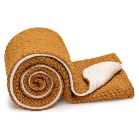 Pletená dětská deka v hořčicové barvě 80x100 cm – T-TOMI