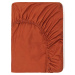 Tmavě oranžové bavlněné elastické prostěradlo Good Morning, 180 x 200 cm