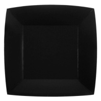 Santex Papierové taniere štvorcové - jednofarebné 18 x 18 cm Barva: Černá