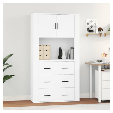 vidaXL Skříň highboard bílá kompozitní dřevo