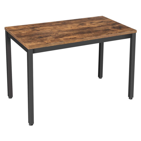 VASAGLE Psací stůl kovový jednoduchý 120 x 60 cm hnědá – černá