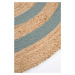 Jutový koberec - rohožka CARPET MAORI béžová/zelená Ø 90 cm France