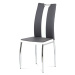 Jídelní židle PALACIOS, šedá/bílá/chrom