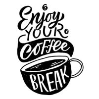 Ilustrace Enjoy coffee break. Lettering, coffee to, Dmytro Kurako, 36 × 40 cm