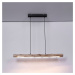 Globo LED závěsné světlo Felicitas ze dřeva, délka 100cm