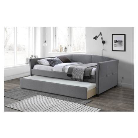 Rozkládací postel SANNA–⁠  2x90x200, látka, šedá