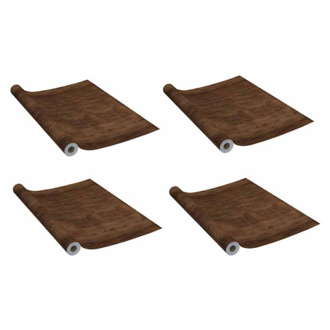 vidaXL Samolepící tapety na dveře 4 ks tmavý dub 210 x 90 cm PVC