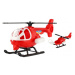 Teddies Vrtulník/helikoptéra plast červený 11x13x25cm