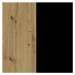 Komoda Magiso (4x zásuvka, 2x dvířka, dub artisan, černá)