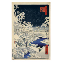 Plakát, Obraz - Hiroshige - Meguro Drum Bridge and Sunset Hill, (61 x 91.5 cm)