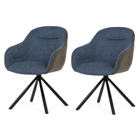 Sada jídelních židlí s vratným mechanismem DCH-Y1143 BLUE2, 2 ks Autronic
