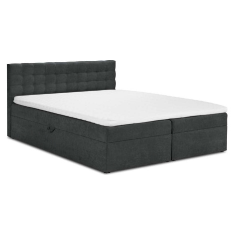 Tmavě šedá boxspring postel s úložným prostorem 180x200 cm Jade – Mazzini Beds Mazzini Sofas