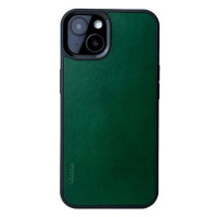 Lemory iPhone 13 kožený kryt tmavě zelená