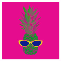 Ilustrace Pop Art Pineapple with Sunglasses Vector, LucidSurf, 40 × 40 cm