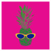 Ilustrace Pop Art Pineapple with Sunglasses Vector, LucidSurf, 40 × 40 cm