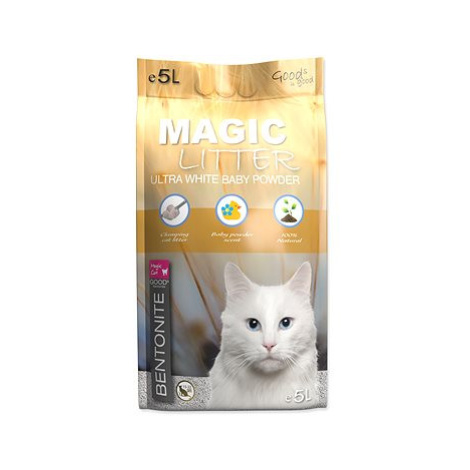 MAGIC PEARLS Kočkolit ML Bentonite Ultra White Baby Powder 5L MAGIC CAT