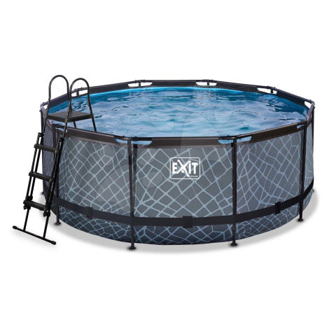 Bazén s pískovou filtrací Stone pool Exit Toys kruhový ocelová konstrukce 360*122 cm šedý od 6 l