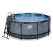 Bazén s pískovou filtrací Stone pool Exit Toys kruhový ocelová konstrukce 360*122 cm šedý od 6 l