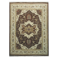 Diamond Carpets koberce Ručně vázaný kusový koberec Diamond DC-SIRAPI Brown/ivory - 160x230 cm