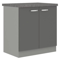 Kuchyňská skříňka Grey 80D 2F BB, šedá