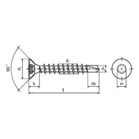 WT WINTECH Samovrtný vrut ZH T 6 dr. 4,0 × 50 ZZ / balení 500 ks