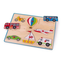 Bigjigs Toys Vkládací puzzle dopravní prostředky