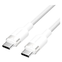 Vention USB 2.0 Type-C Male to Type-C Male 3A Cable 1M White Aluminum Alloy Type